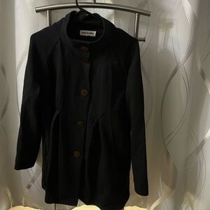 Neon Buddha Elegant Black Coat